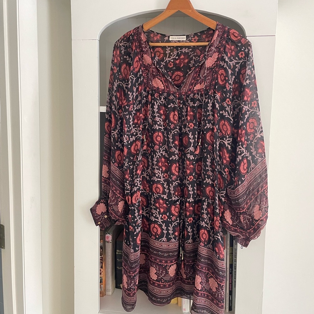 Ulla Johnson Silk Aida Dress in Dark Floral - Picture 7 of 12
